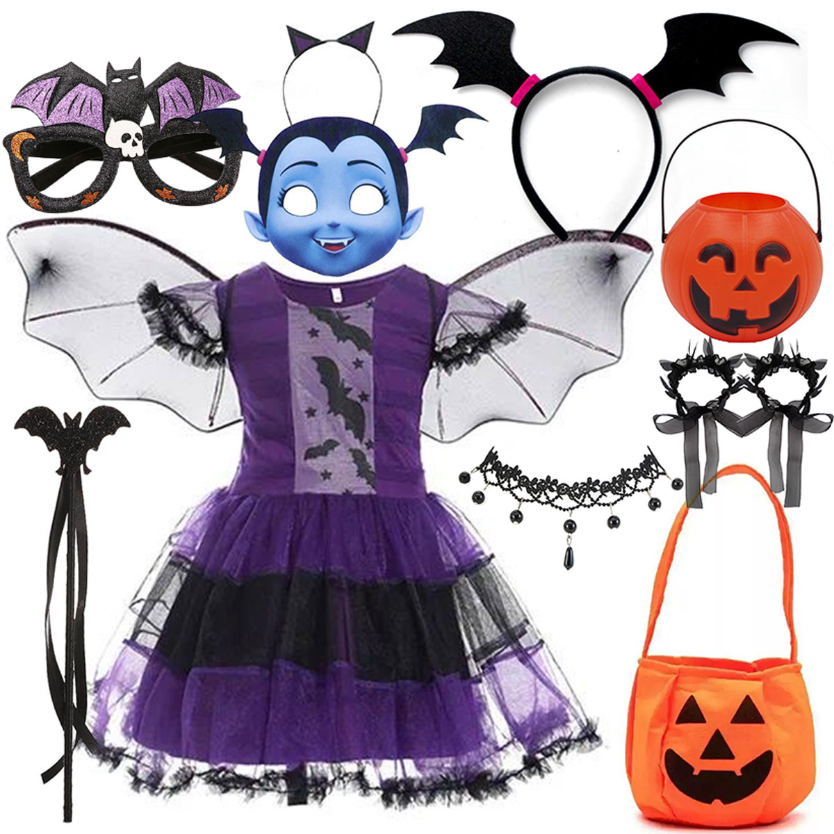 Meisjes Halloween Vampierkostu - Kids Face Mask recensie en prijs
